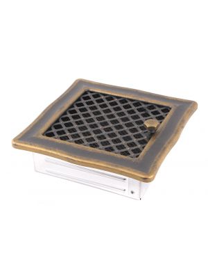 Ventilation grate DECO 16x16cm with venetian blind golden patina