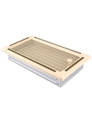 Ventilaton grate EXCLUSIVE 16x32cm with venetian blind ivory / brass-patina