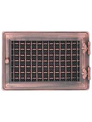 Stylish ventilation grate 21x32cm with venetian blind copper patina
