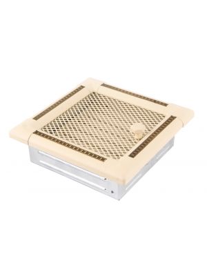 Ventilaton grate EXCLUSIVE 16x16cm with venetian blind ivory / brass-patina