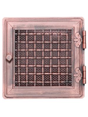 Stylish ventilation grate 21x21cm with venetian blind copper patina